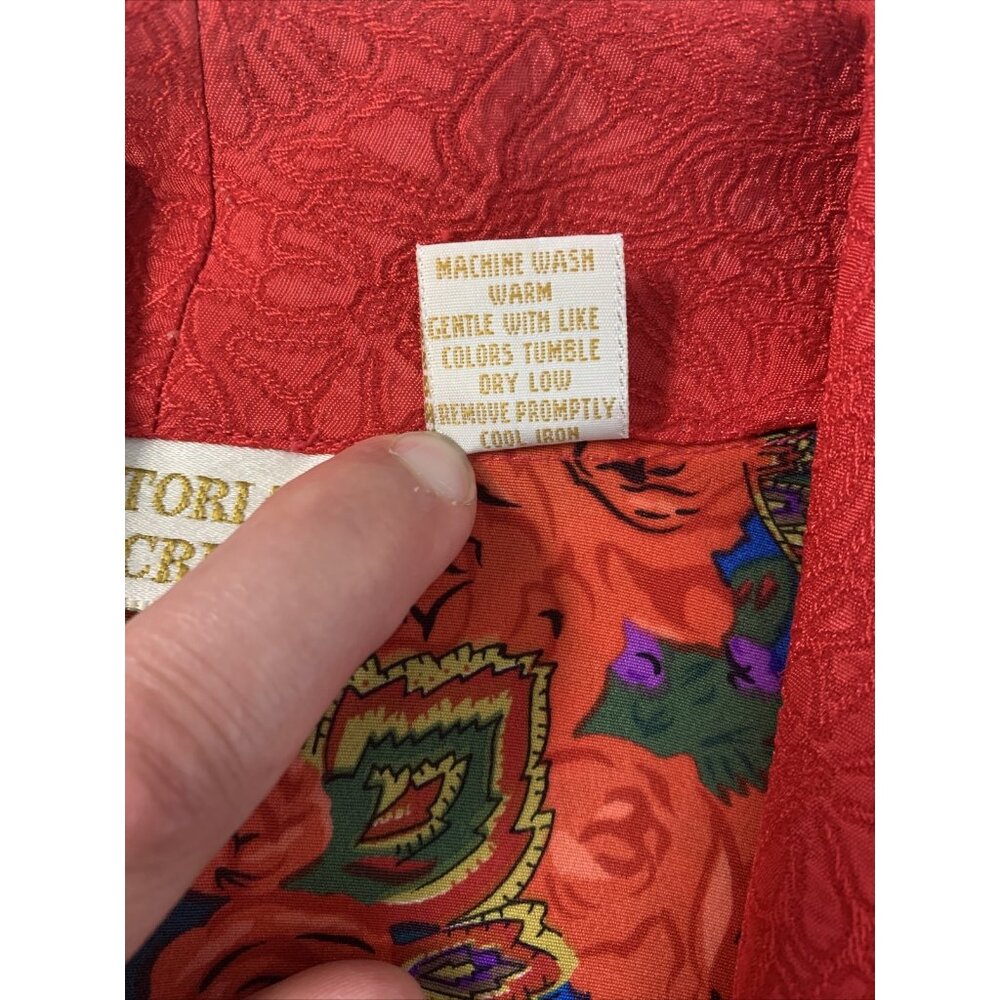 Vintage Victoria's Secret Gold Kimono Long Silky Robe Gold Label Roses - Picture 5 of 8